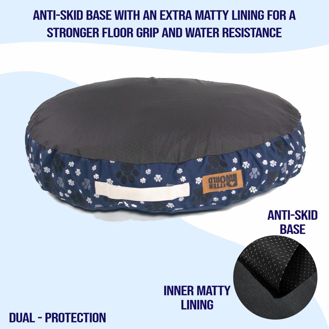 Round Cushion Mattress (COVER ONLY) - Ensign Blue