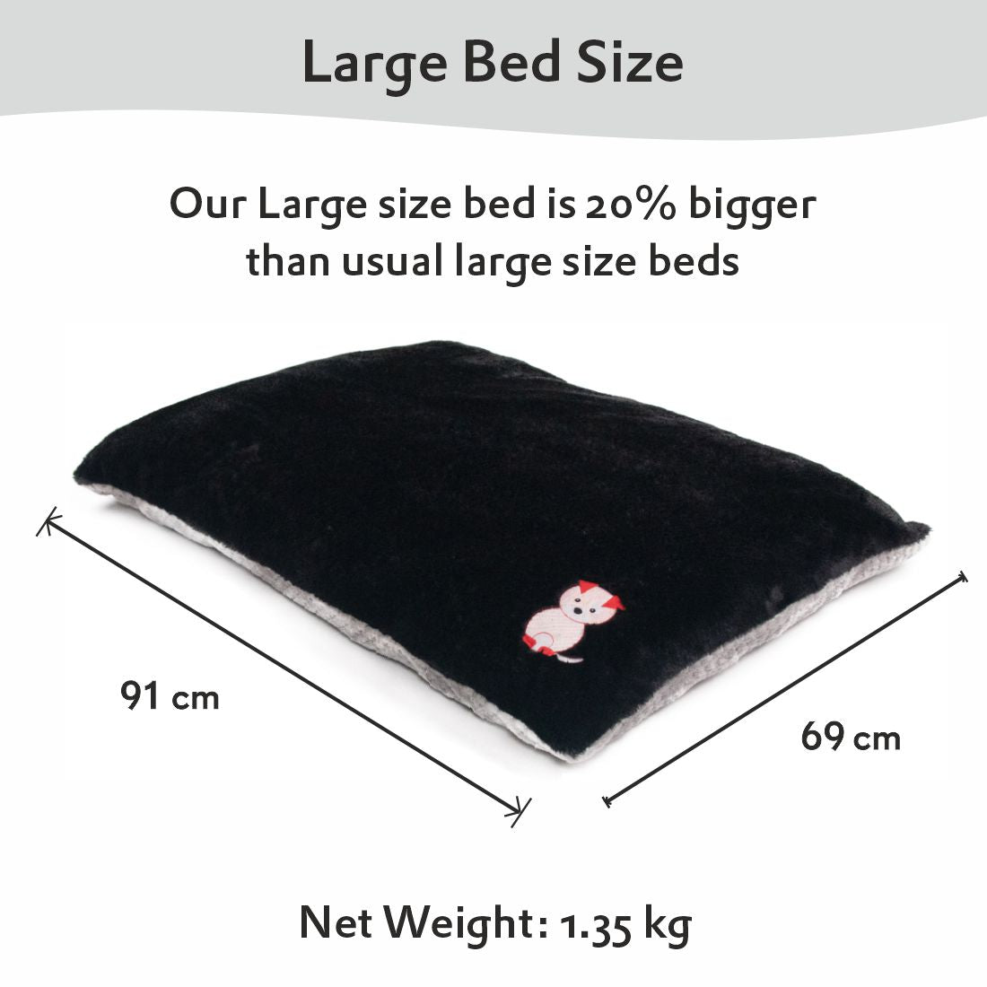 Pillow Bed (COVER ONLY) - Meteorite & Jet Black
