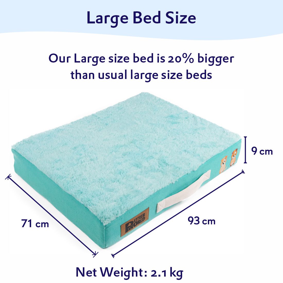 Orthopedic Mattress Bed (COVER ONLY) - Turquoise