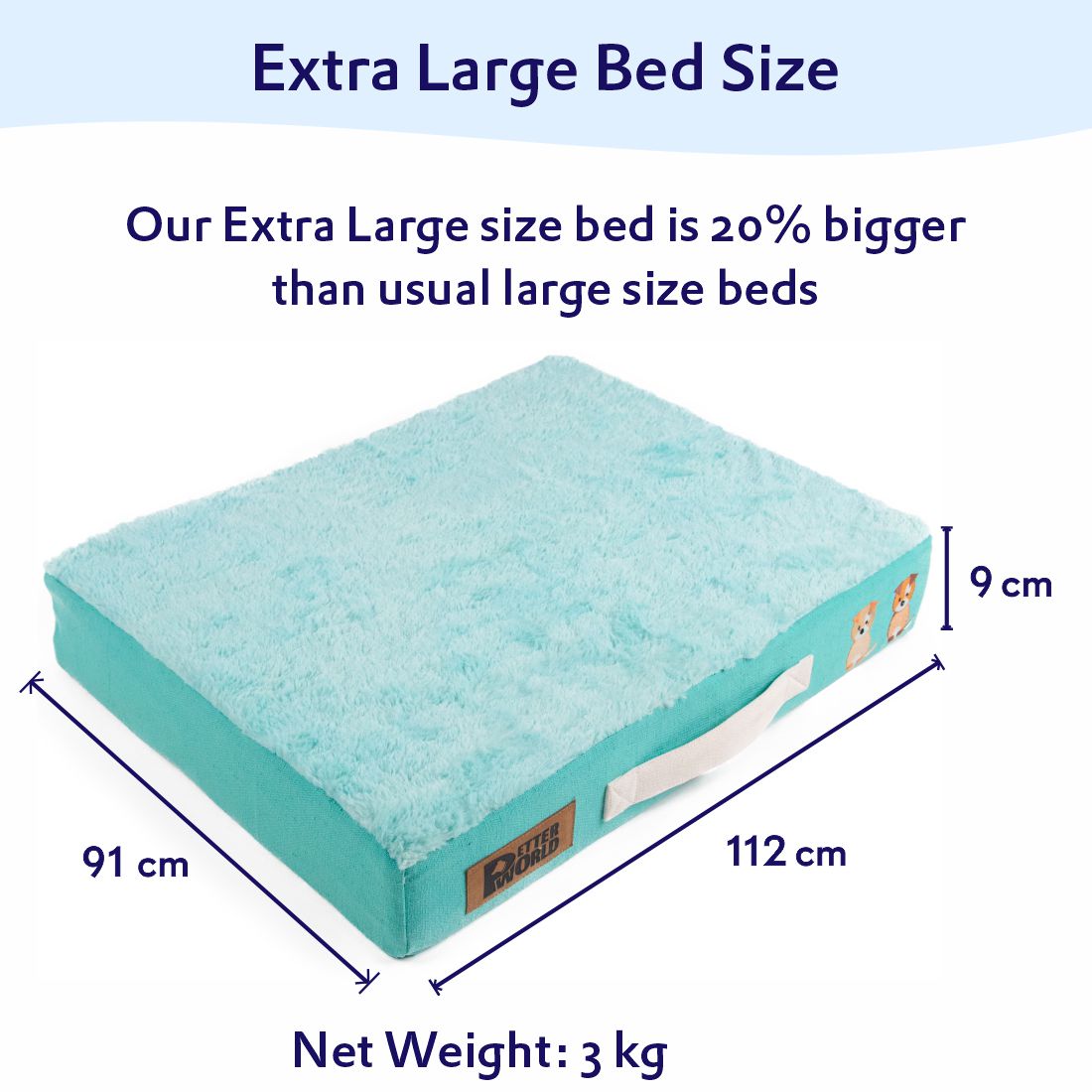 Orthopedic Mattress Bed (COVER ONLY) - Turquoise