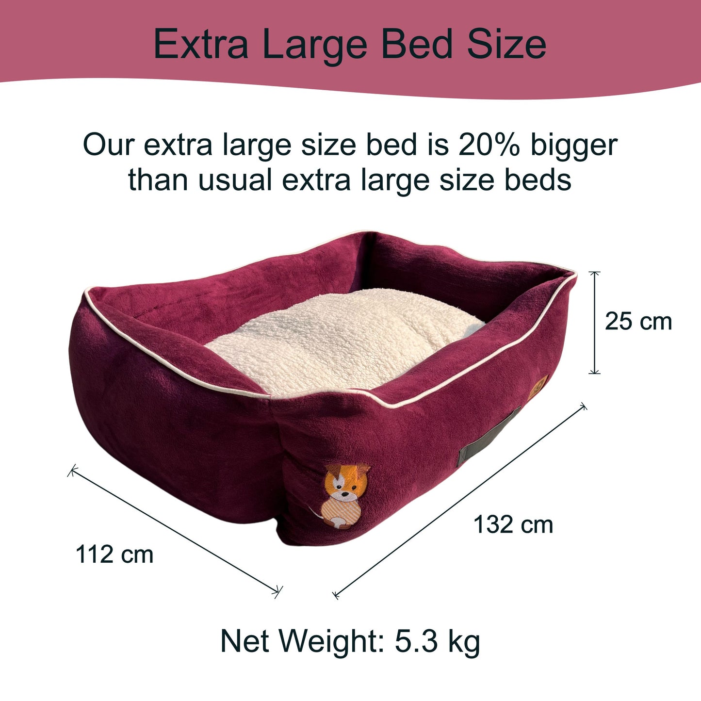 Luxury Lounger Bed (COVER ONLY) - Mulled Wine