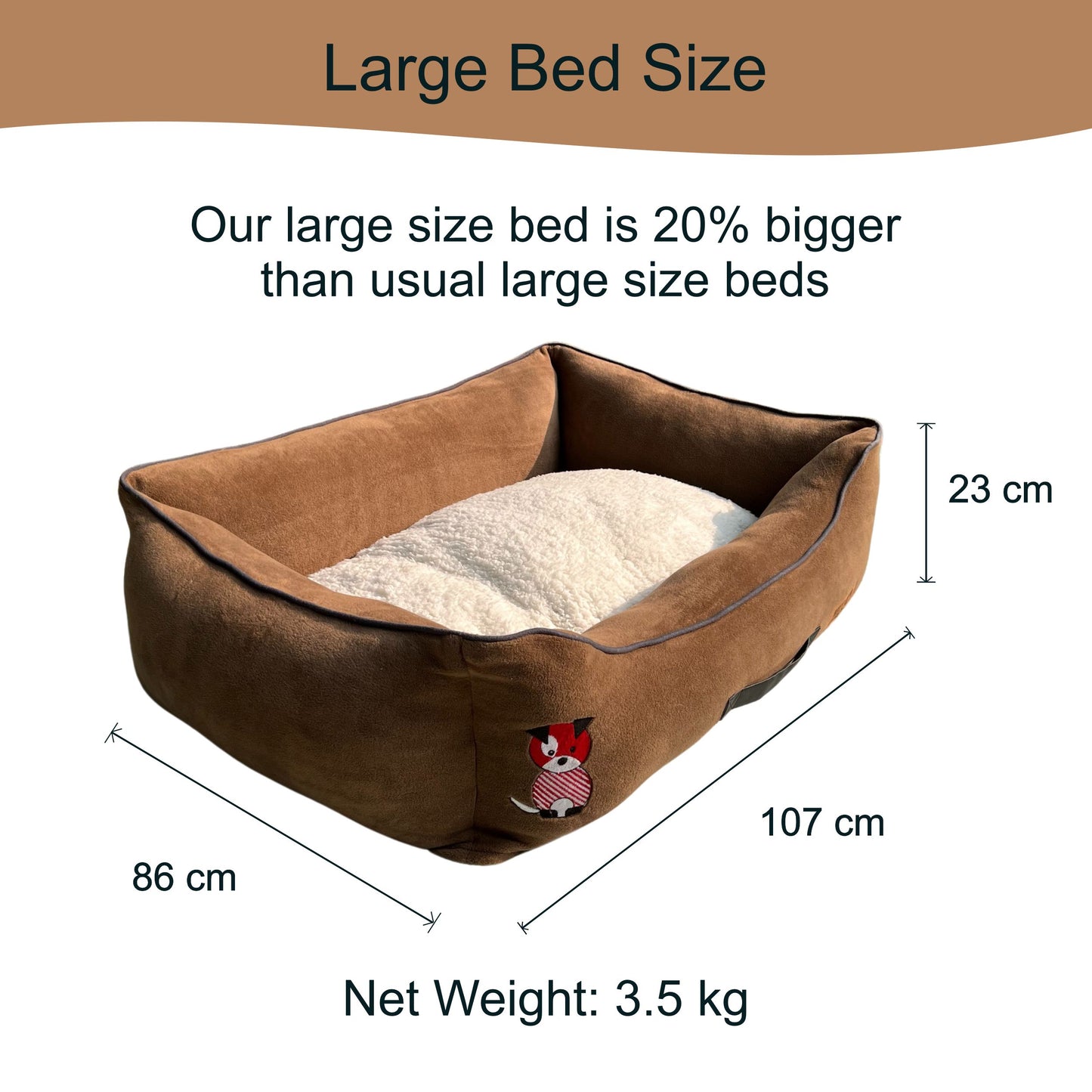 Luxury Lounger Bed (COVER ONLY) - Mocha Brown