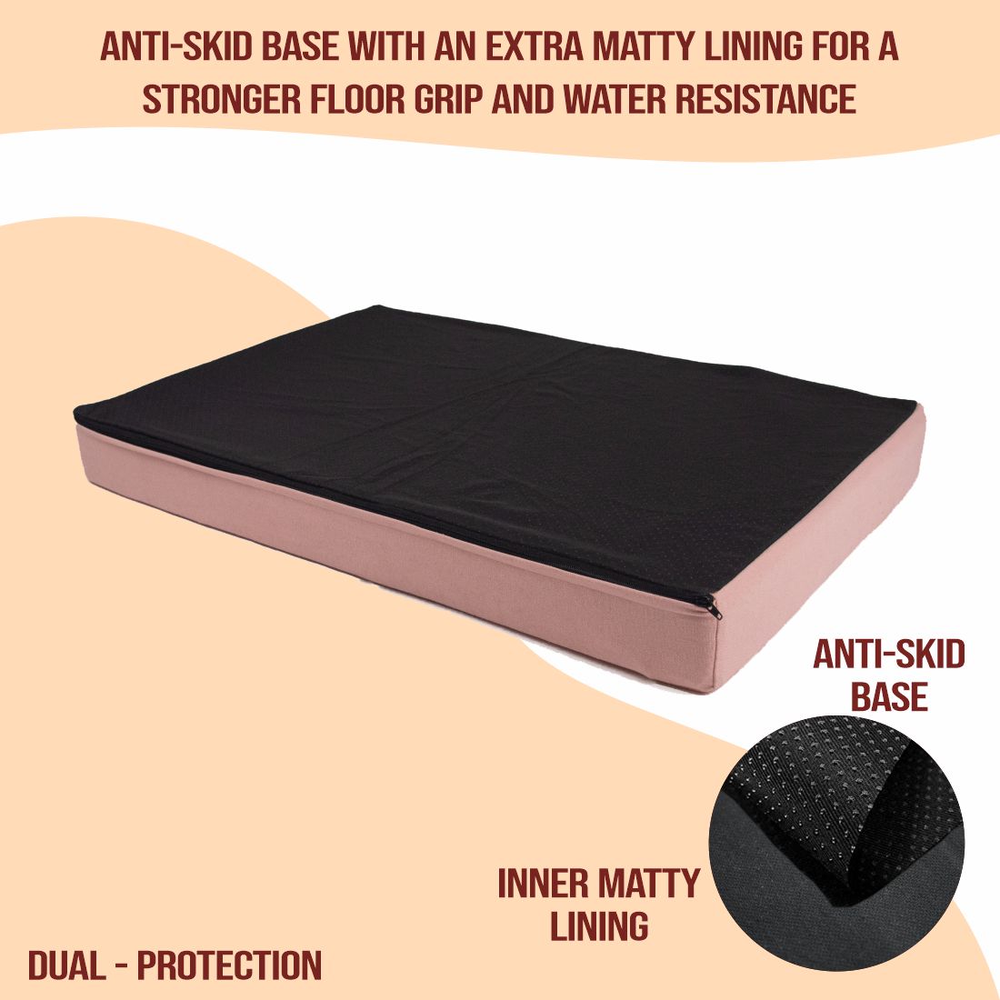 Orthopedic Mattress Bed (COVER ONLY) - Peach Pearl