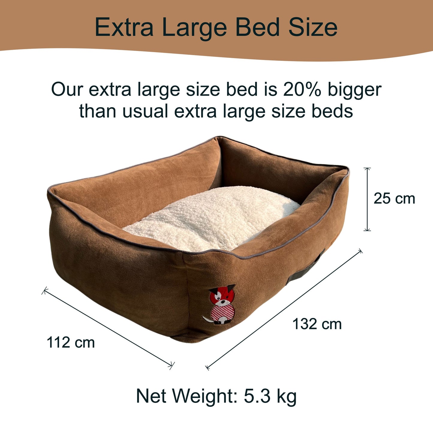 Luxury Lounger Bed (COVER ONLY) - Mocha Brown