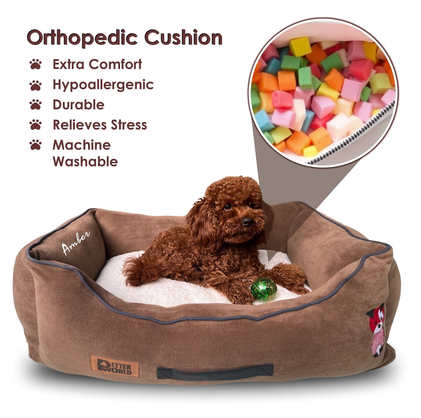 Luxury Mocha Brown Lounger Bed with Removable Cushion