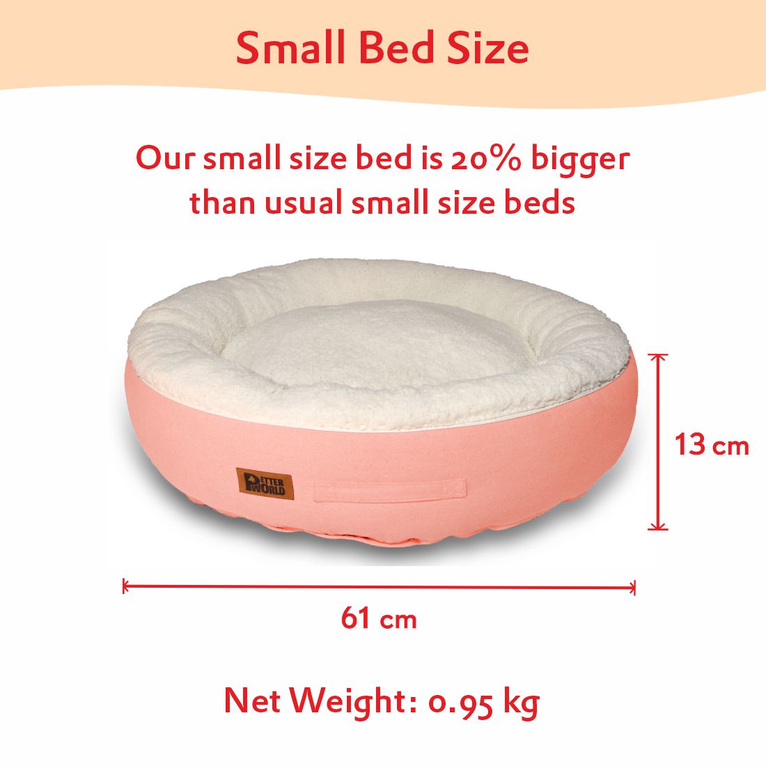 Luxury Donut Bed (COVER ONLY) - Peach Pearl