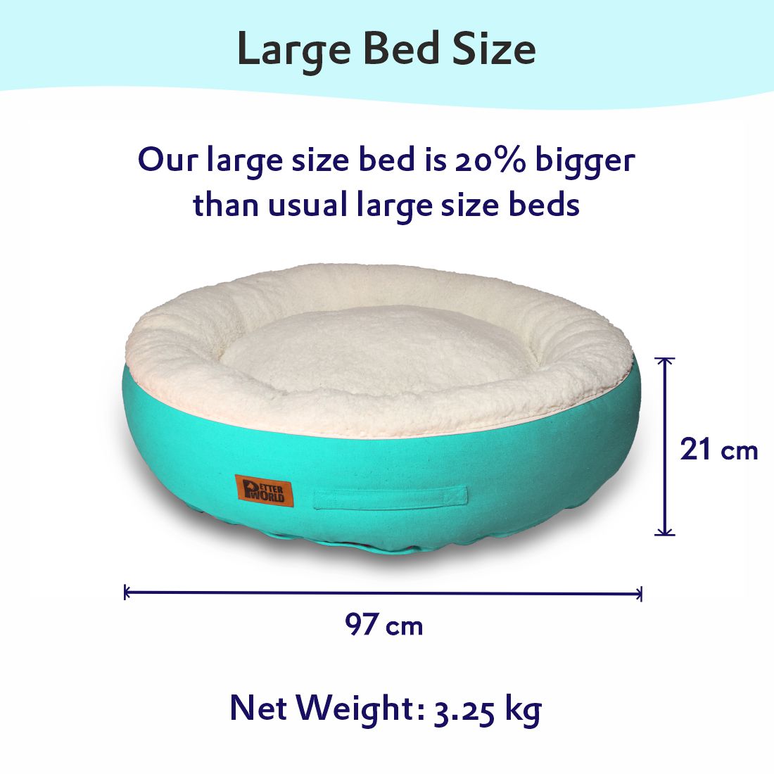 Luxury Donut Bed (COVER ONLY) - Turquoise