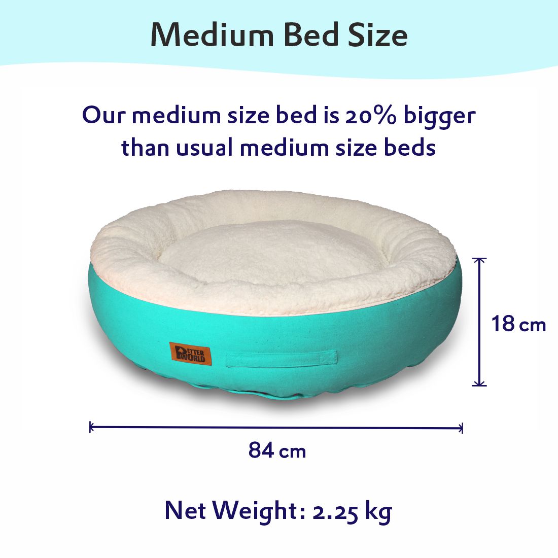 Luxury Donut Bed (COVER ONLY) - Turquoise