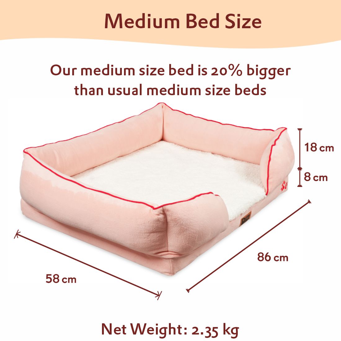 Orthopedic Sofa Bed (COVER ONLY) - Peach Pearl