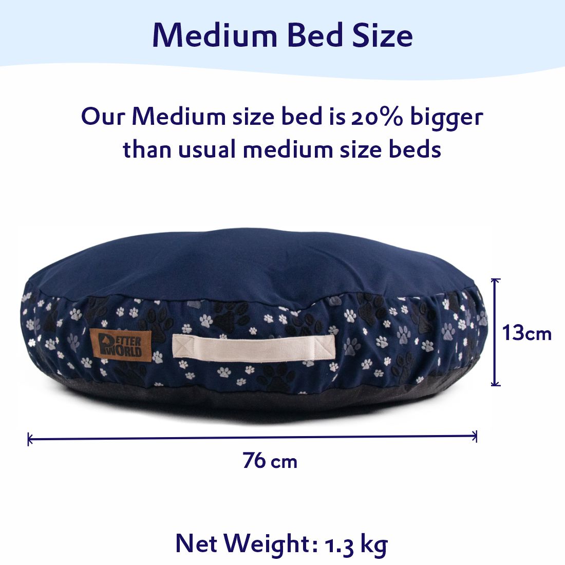 Round Cushion Mattress (COVER ONLY) - Ensign Blue