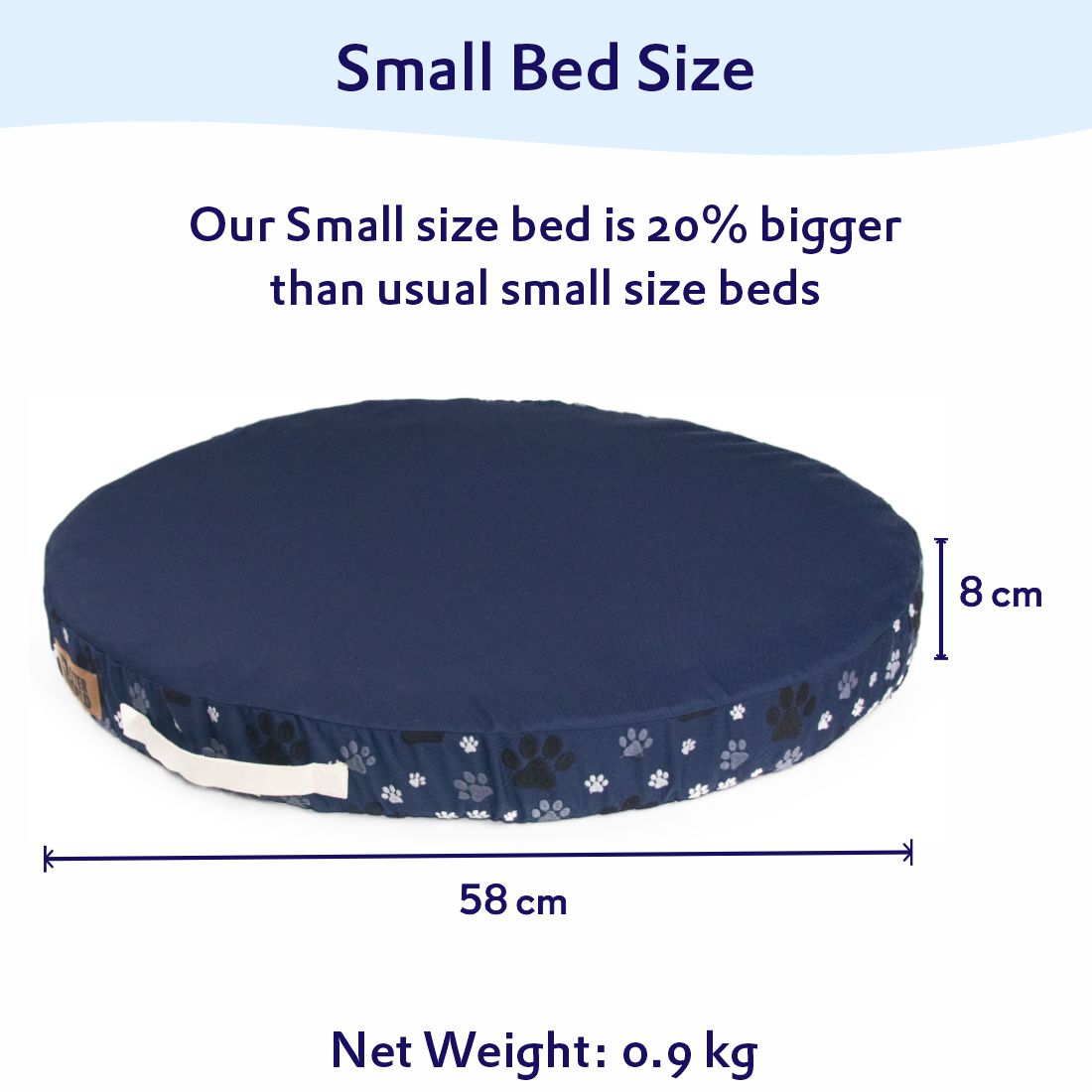 Round Foam Mattress (COVER ONLY) - Ensign Blue