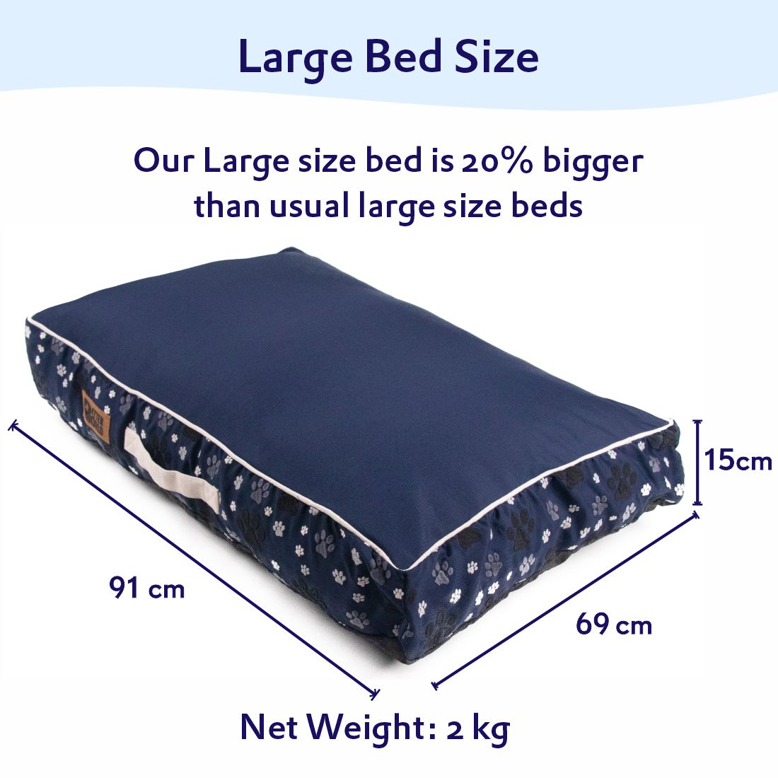 Waterproof Mattress Bed (COVER ONLY) - Ensign Blue