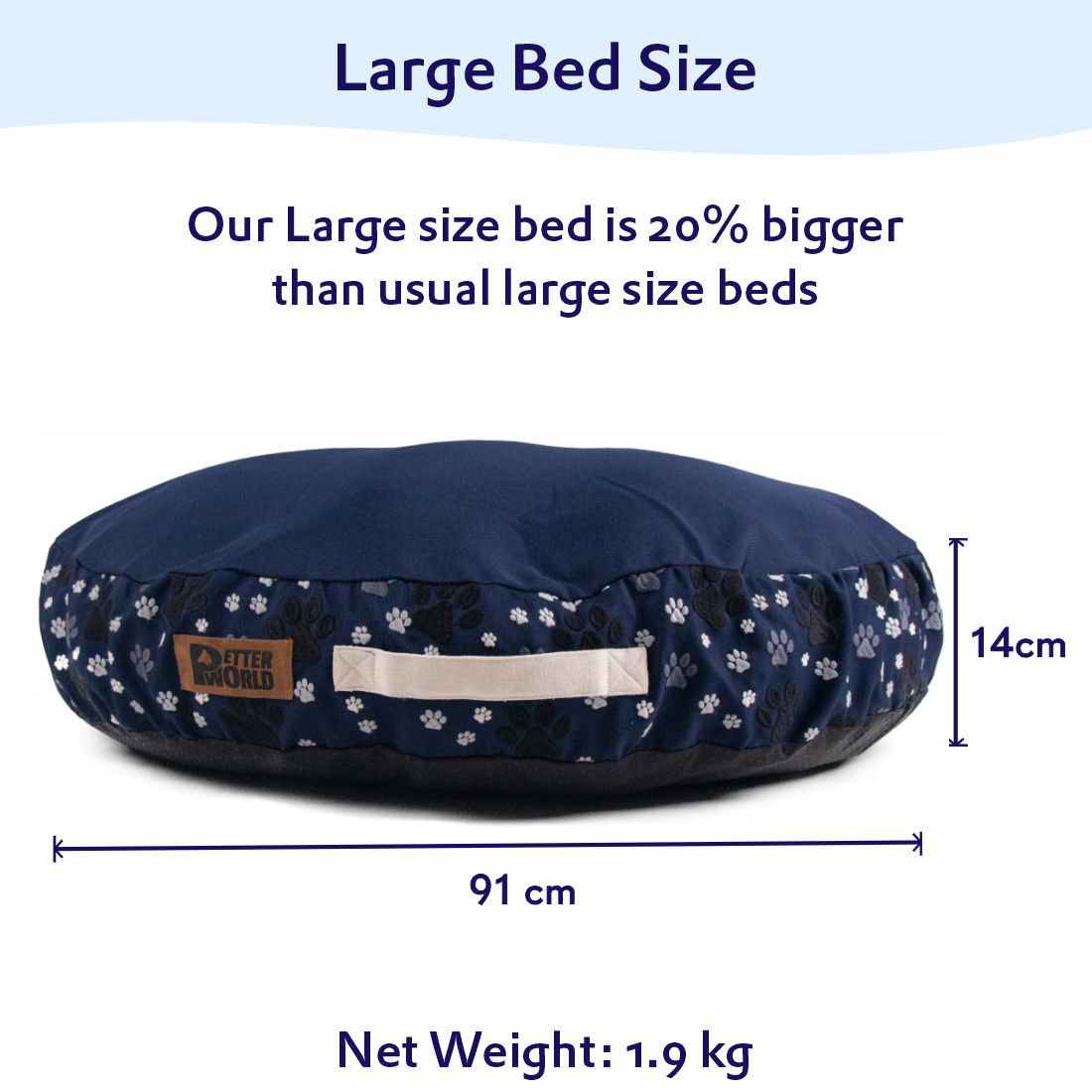 Round Cushion Mattress (COVER ONLY) - Ensign Blue