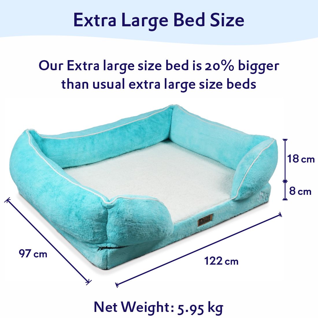 Orthopedic Sofa Bed (COVER ONLY) - Turquoise