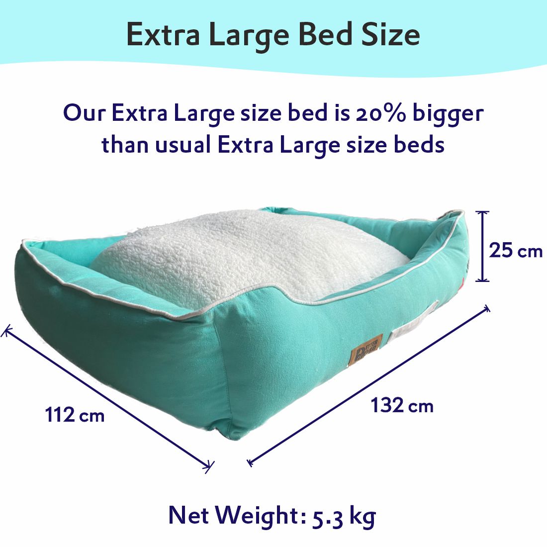 Luxury Lounger Bed (COVER ONLY) - Turquoise