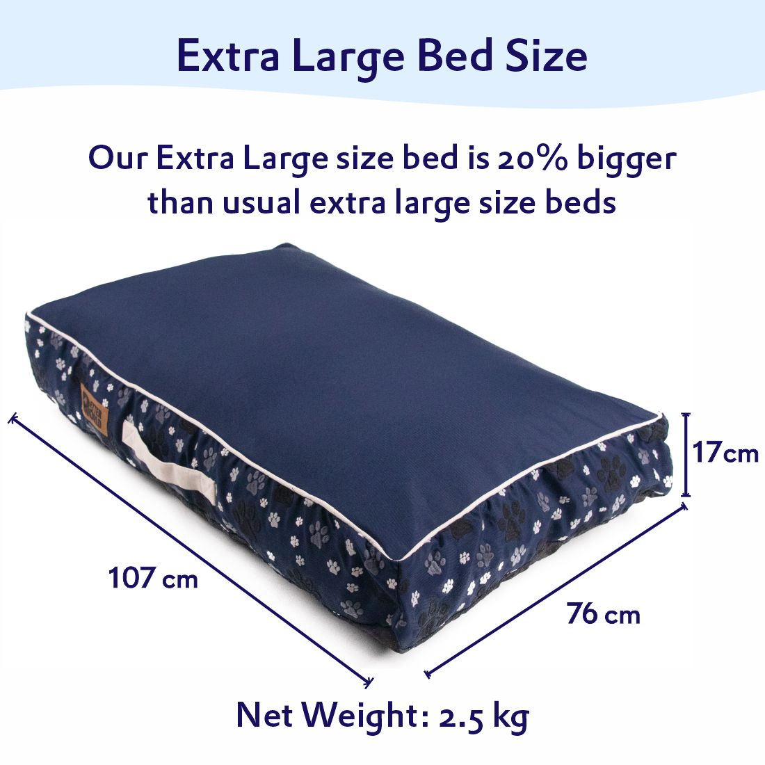Waterproof Mattress Bed (COVER ONLY) - Ensign Blue
