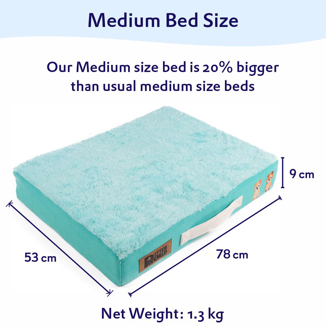 Orthopedic Mattress Bed (COVER ONLY) - Turquoise
