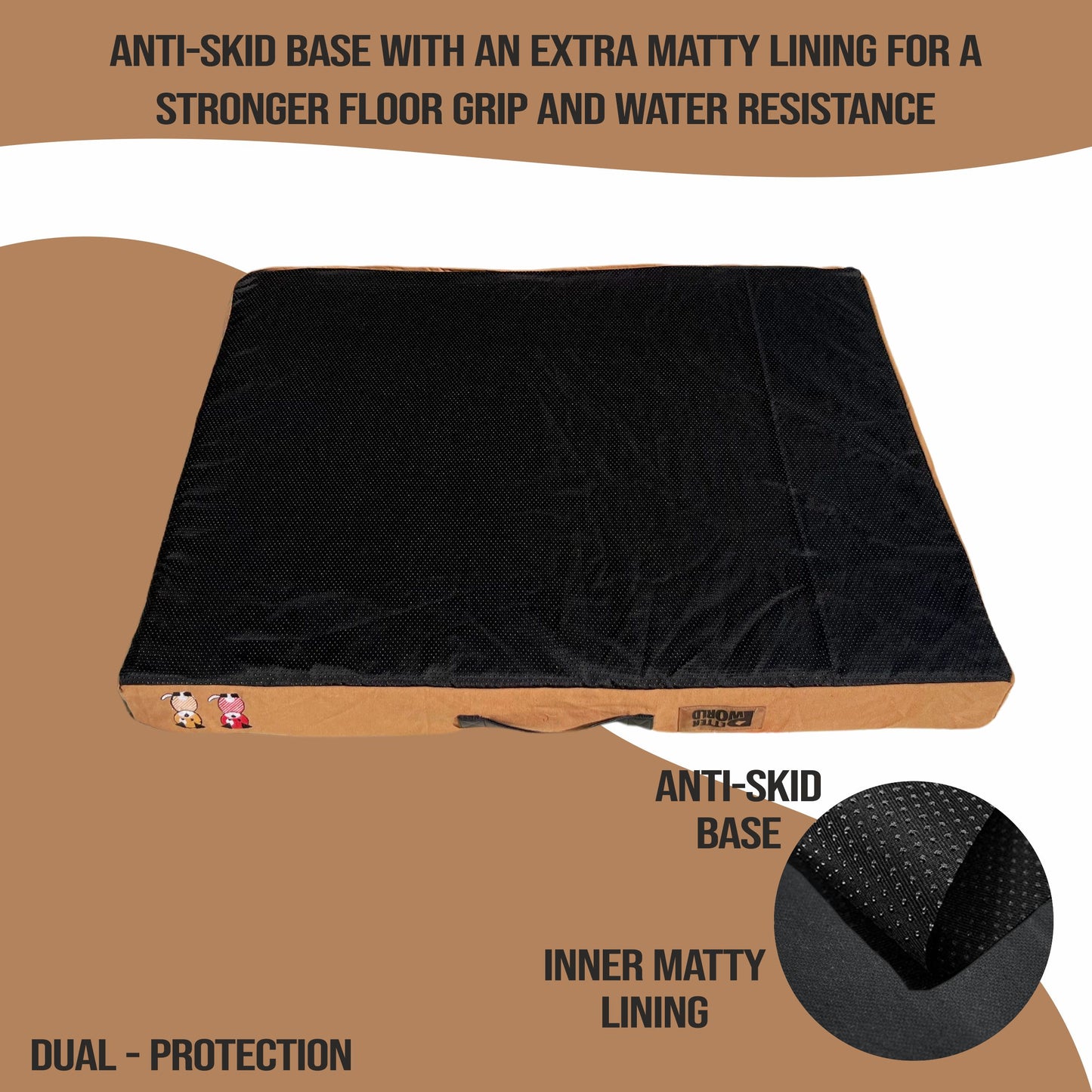 Orthopedic Mattress Bed (COVER ONLY) - Mocha Brown