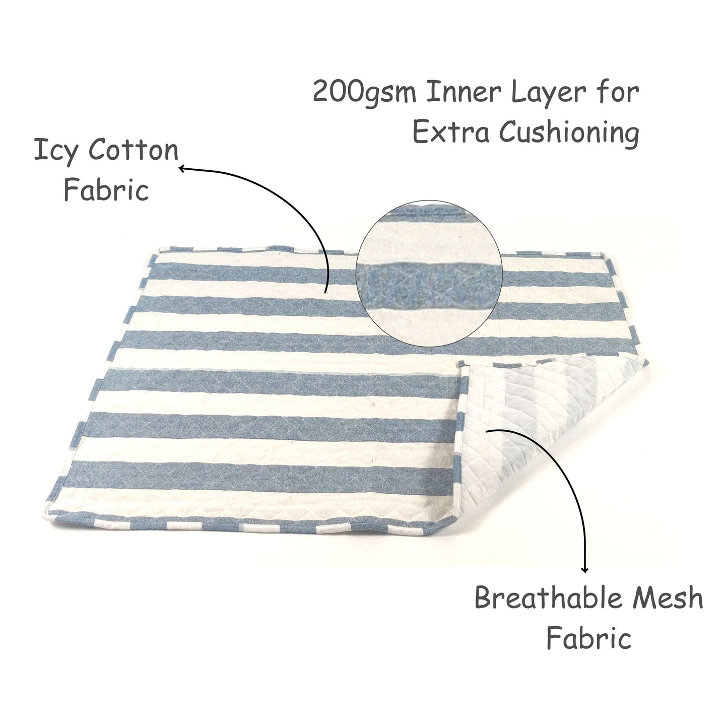 Multipurpose Summer Mat - Blue Stripes
