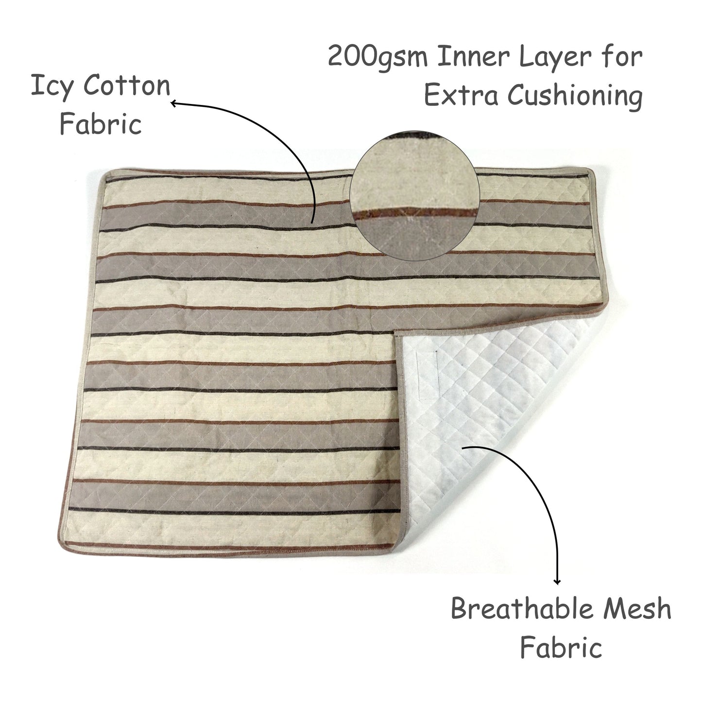 Multipurpose Summer Mat - Brown Stripes