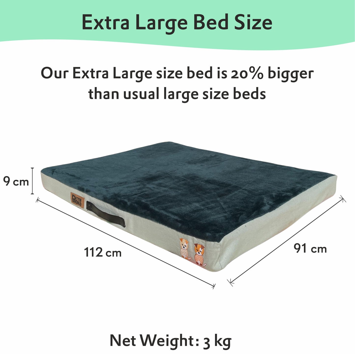 Orthopedic Mattress Bed (COVER ONLY) - Bottle Green