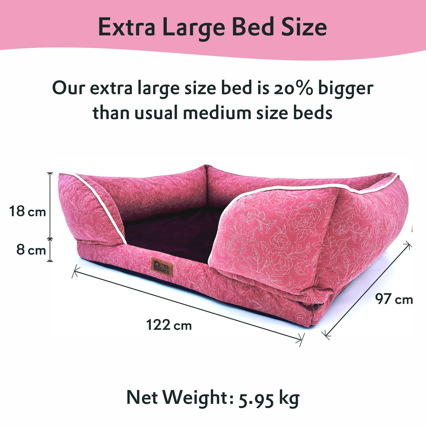 Luxury Orthopedic Sofa Bed with Quilted Embroidery for Large Dog breeds