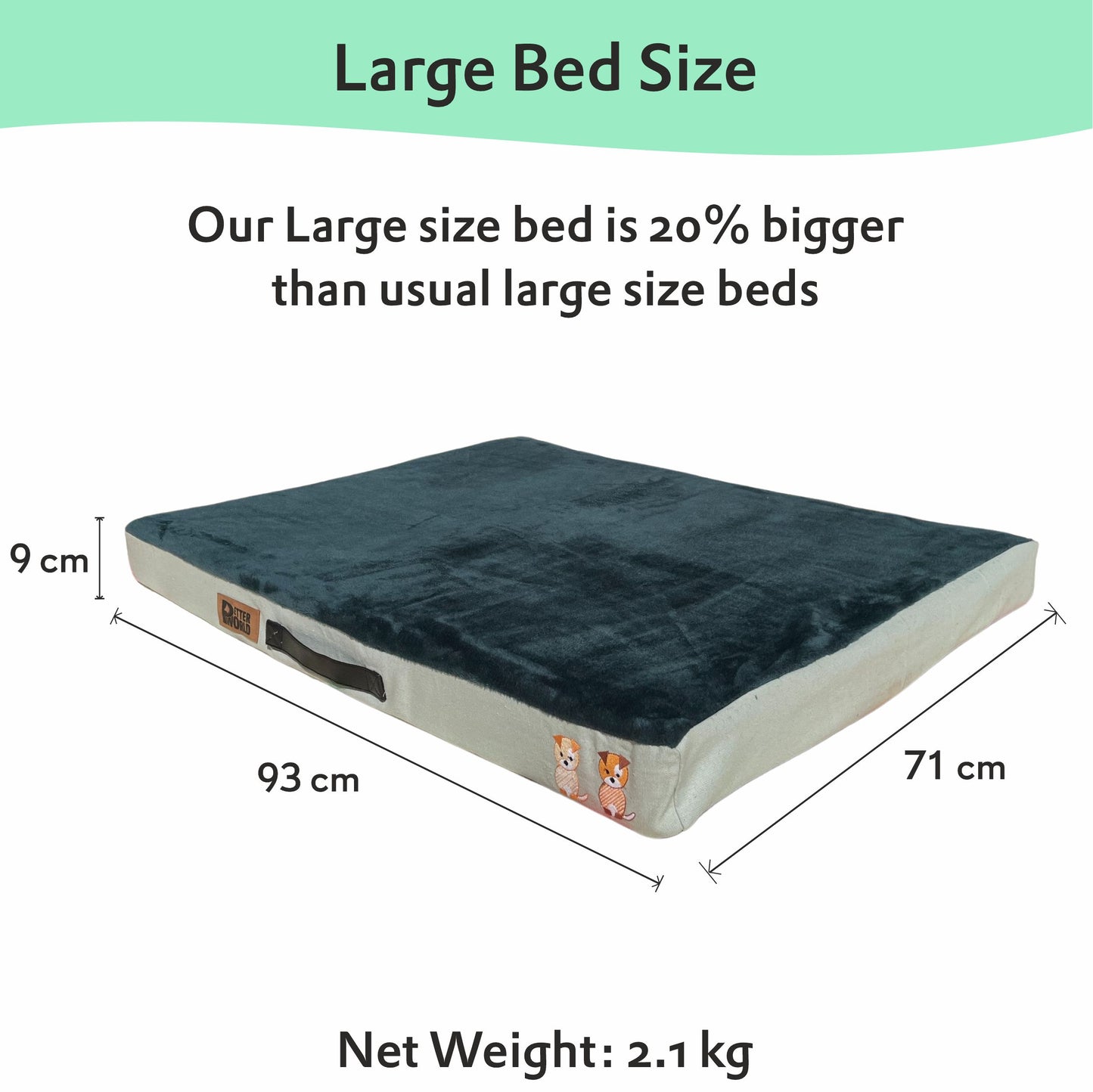 Orthopedic Mattress Bed (COVER ONLY) - Bottle Green