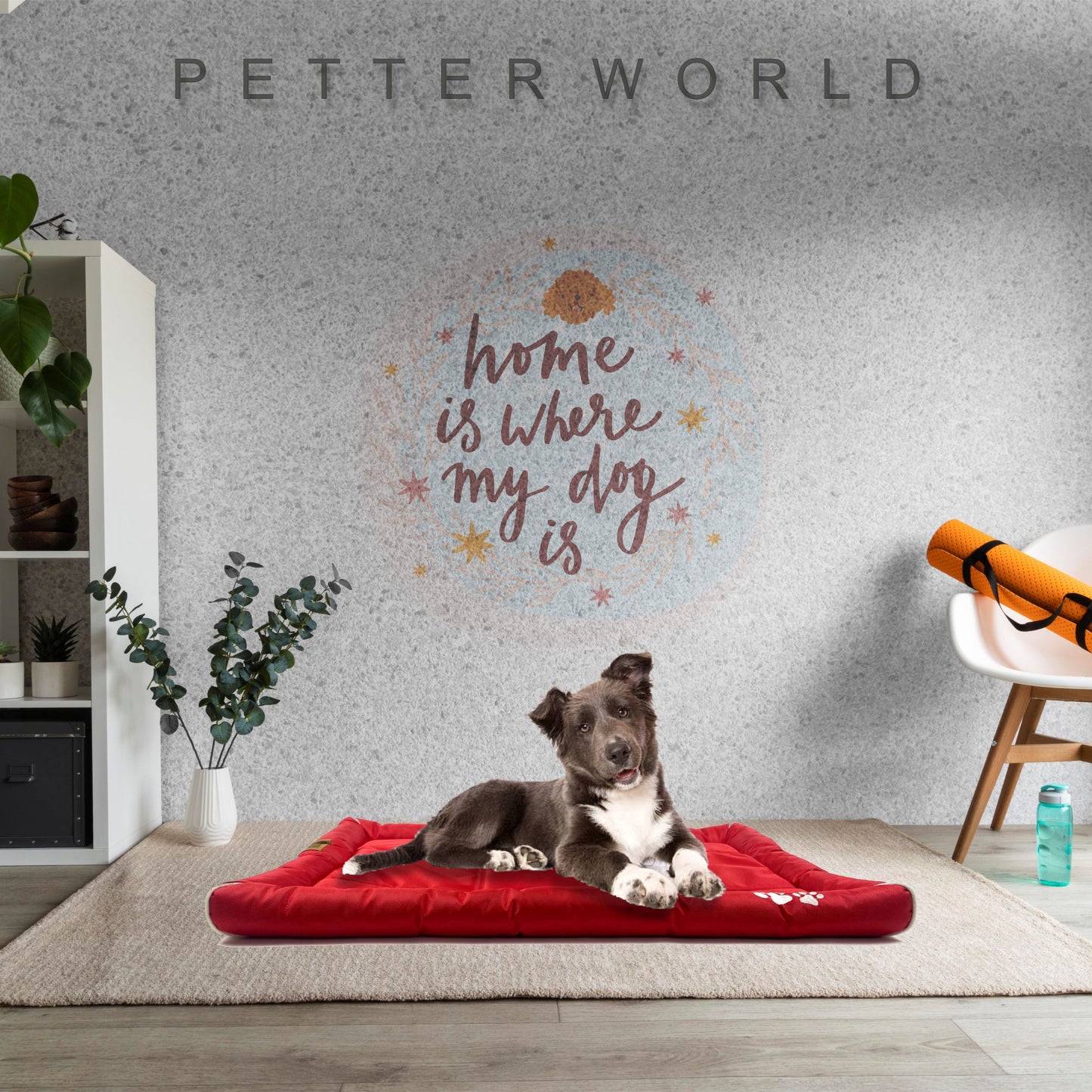 Waterproof Dog Mat with Padded Perimeters for Head & Paw Support