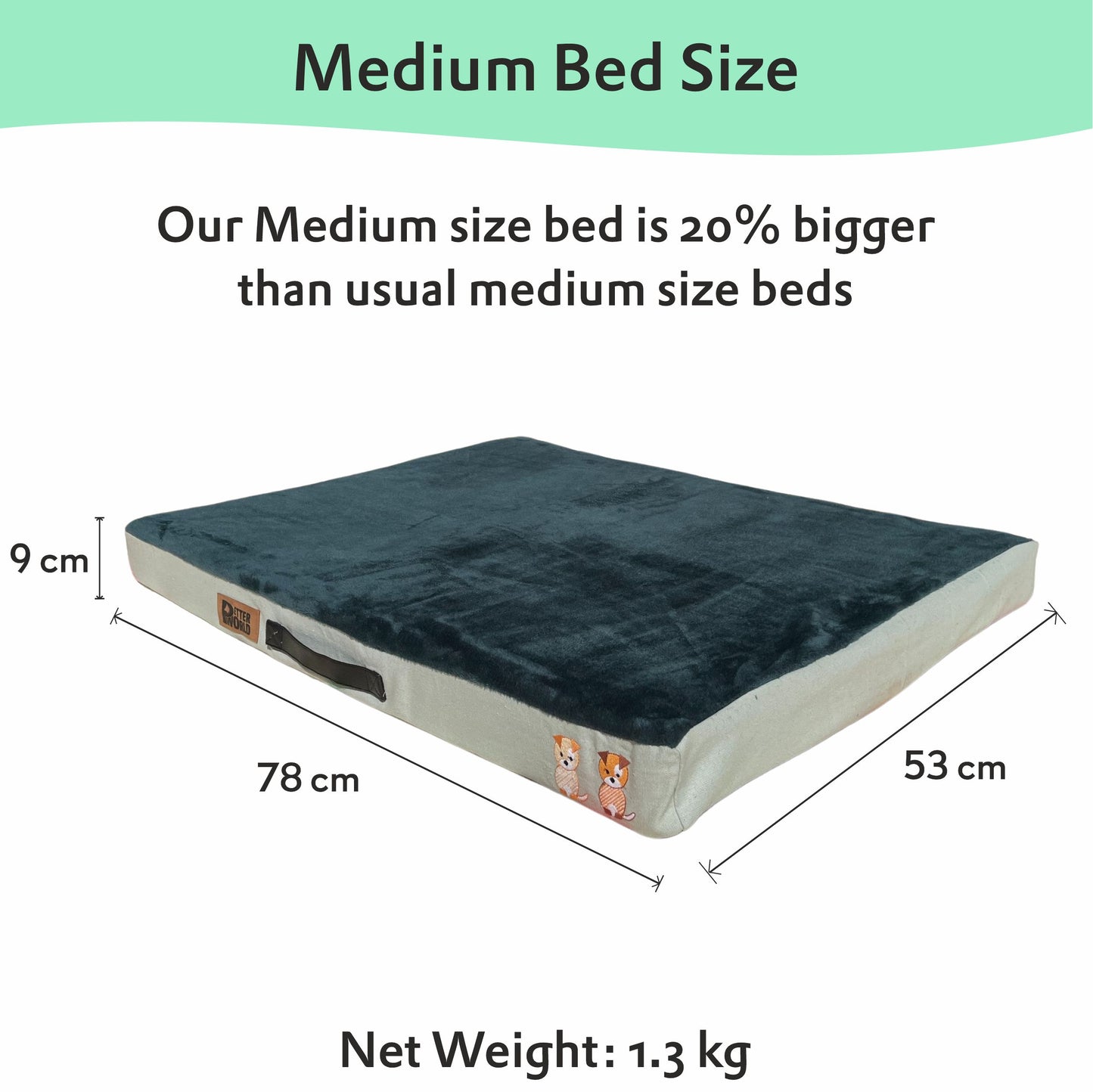 Orthopedic Mattress Bed (COVER ONLY) - Bottle Green