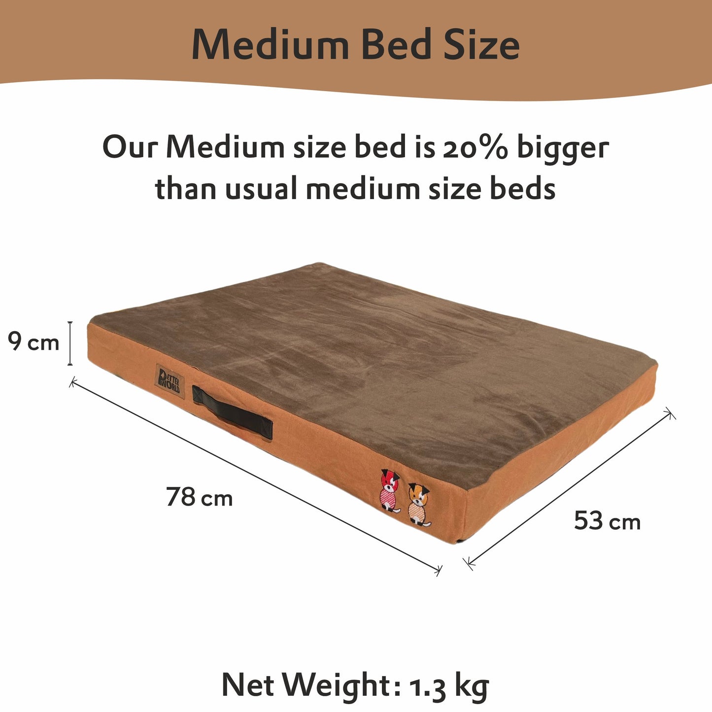 Orthopedic Mattress Bed (COVER ONLY) - Mocha Brown