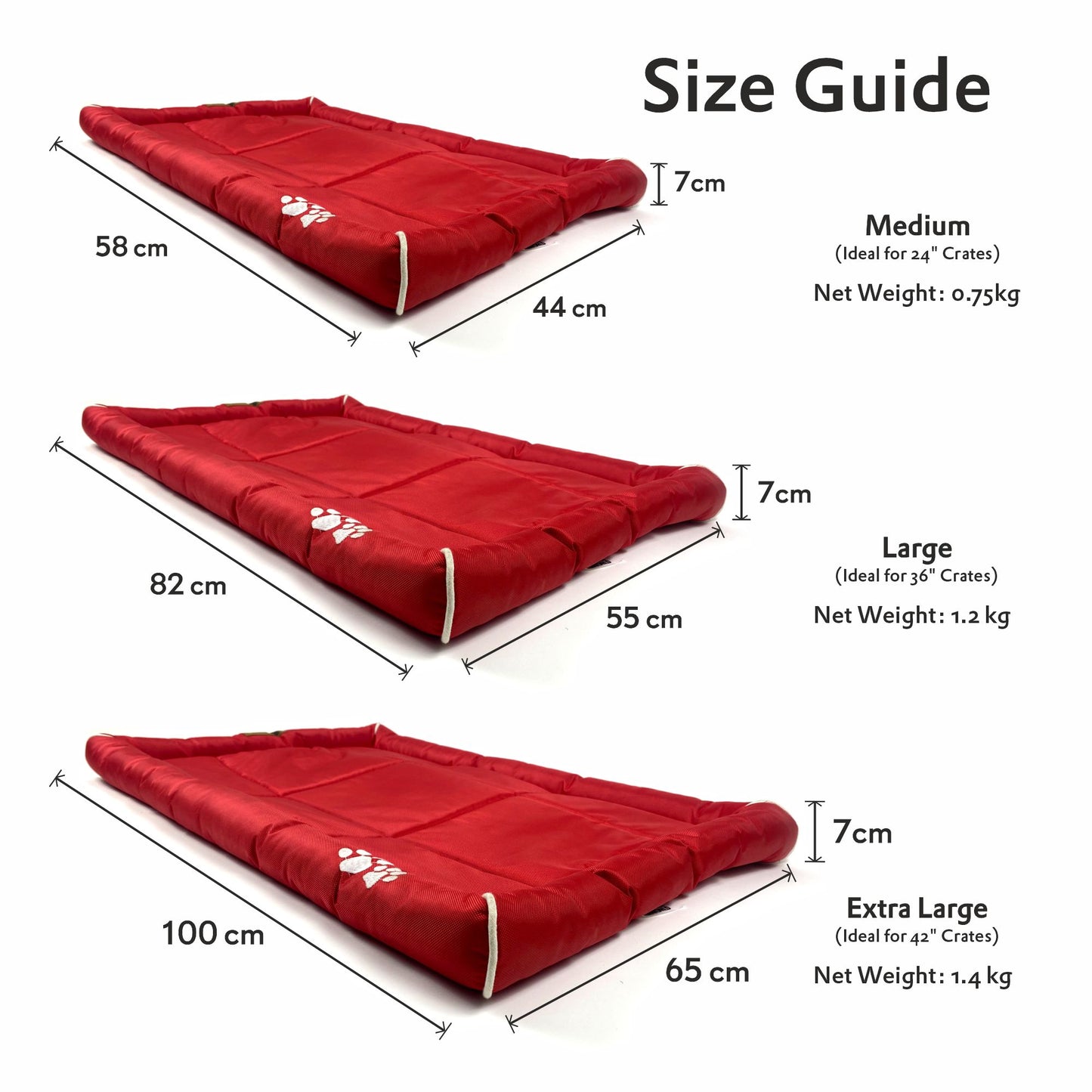 Waterproof Dog Mat with Padded Perimeters for Head & Paw Support