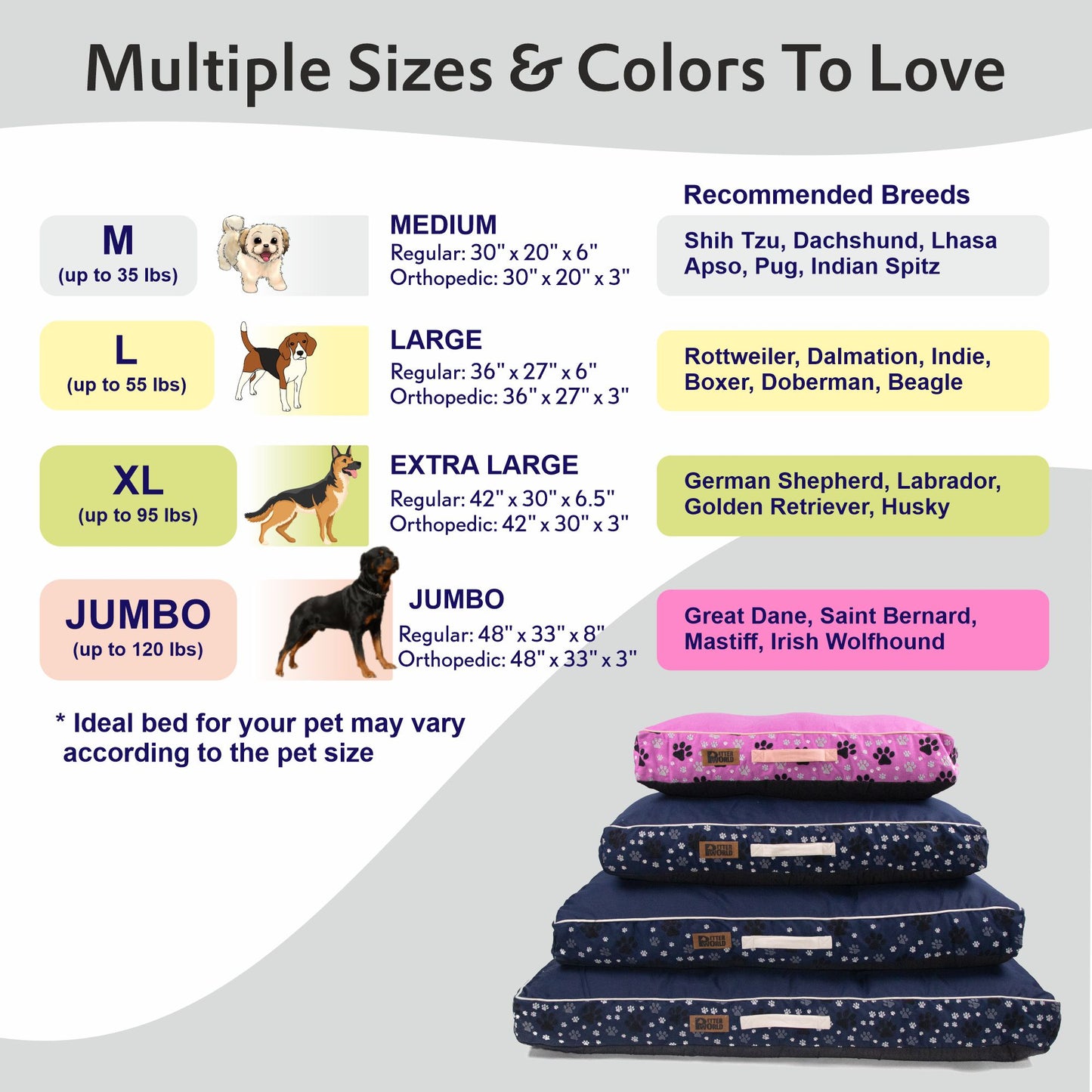 Waterproof & Chewproof Dog Mattress for Small to Extra Large Breeds -  Steel Gray