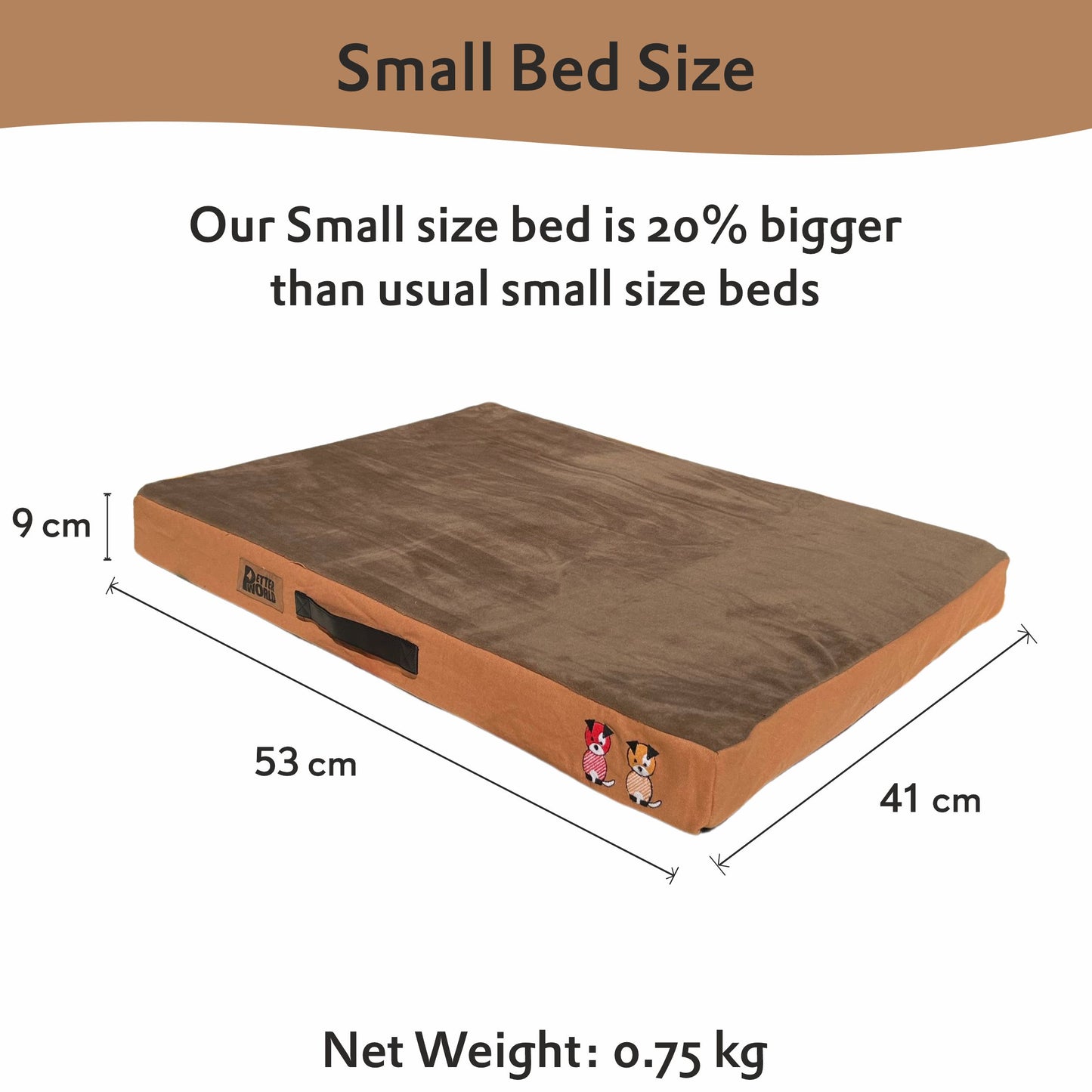 Orthopedic Mattress Bed (COVER ONLY) - Mocha Brown