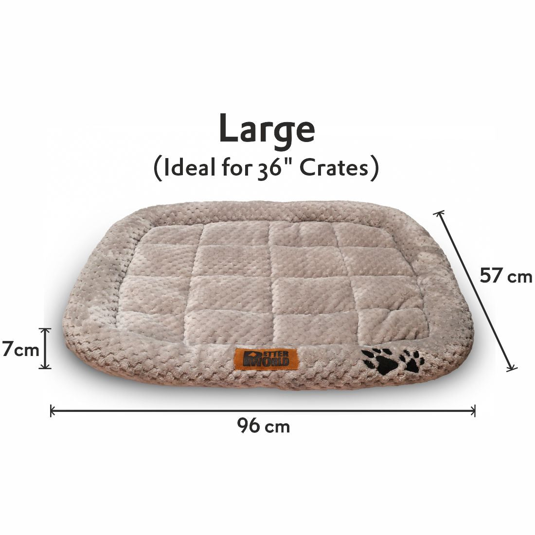All Weather Ultra Soft Dog Mat with Padded Perimeters for Head & Jaw Support, Meteorite