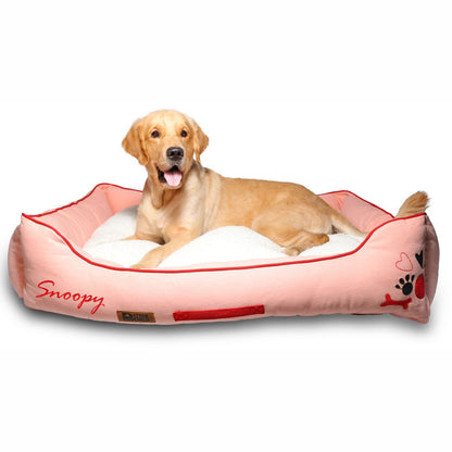 Luxury Peach Pearl Lounger Bed with Removable Cushion