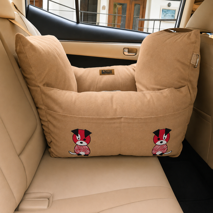 Dog Car Travel Bed with Safety Leash – Washable, Secure & Comfortable (4 Sizes)