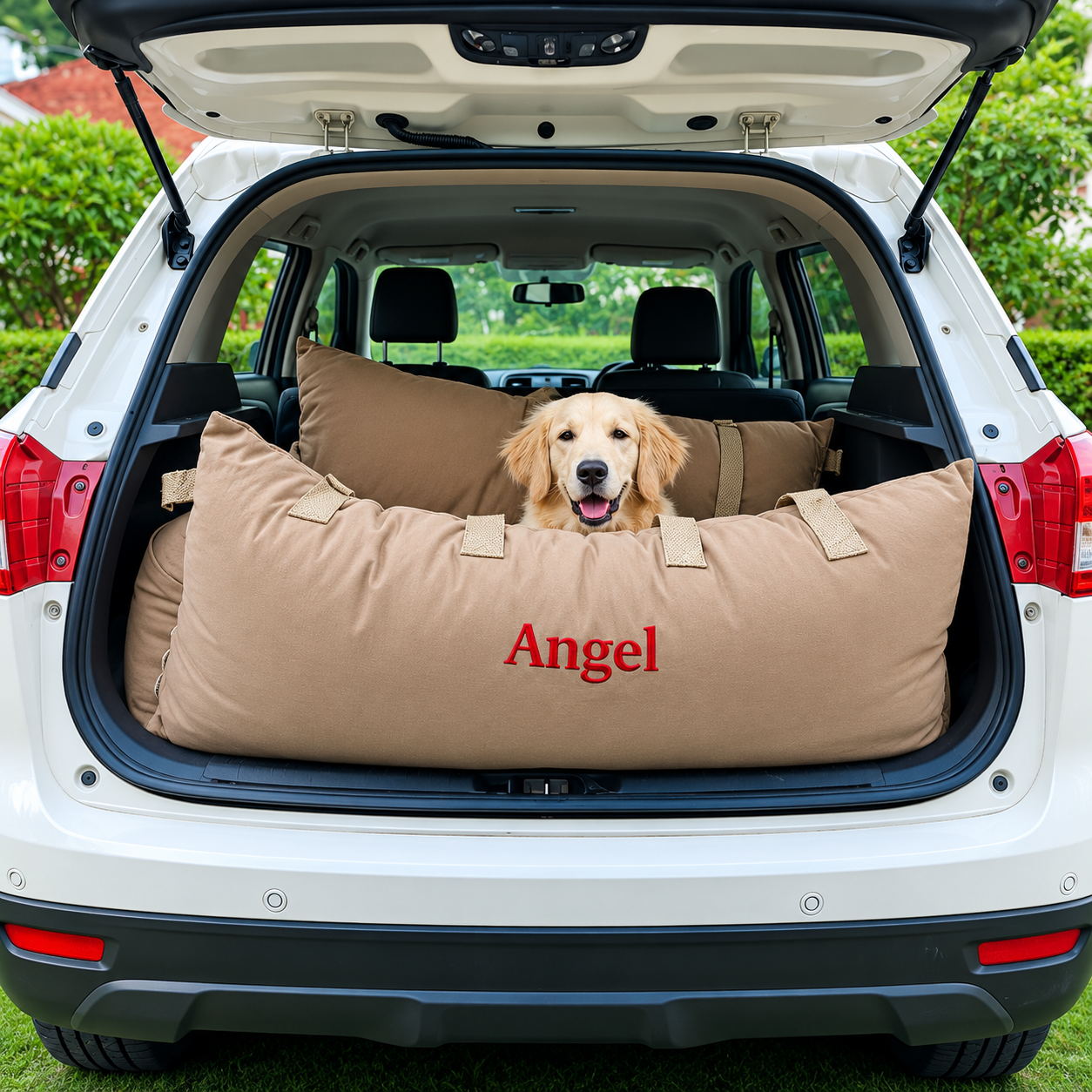 Dog Car Travel Bed with Safety Leash – Washable, Secure & Comfortable (4 Sizes)
