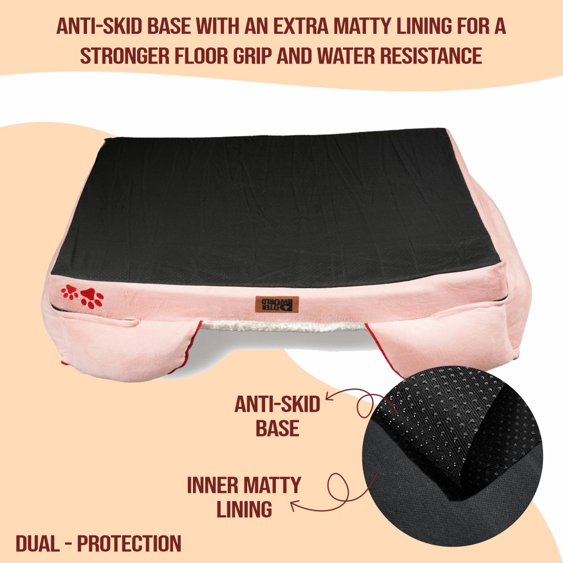 Orthopedic Sofa Bed (COVER ONLY) - Peach Pearl