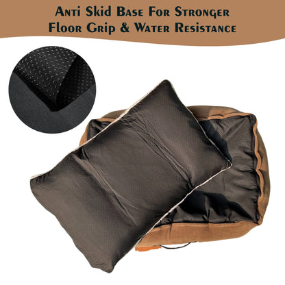 Luxury Mocha Brown Lounger Bed with Removable Cushion