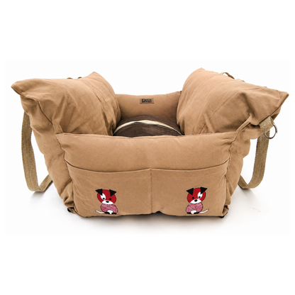 Dog Car Travel Bed with Safety Leash – Washable, Secure & Comfortable (4 Sizes)