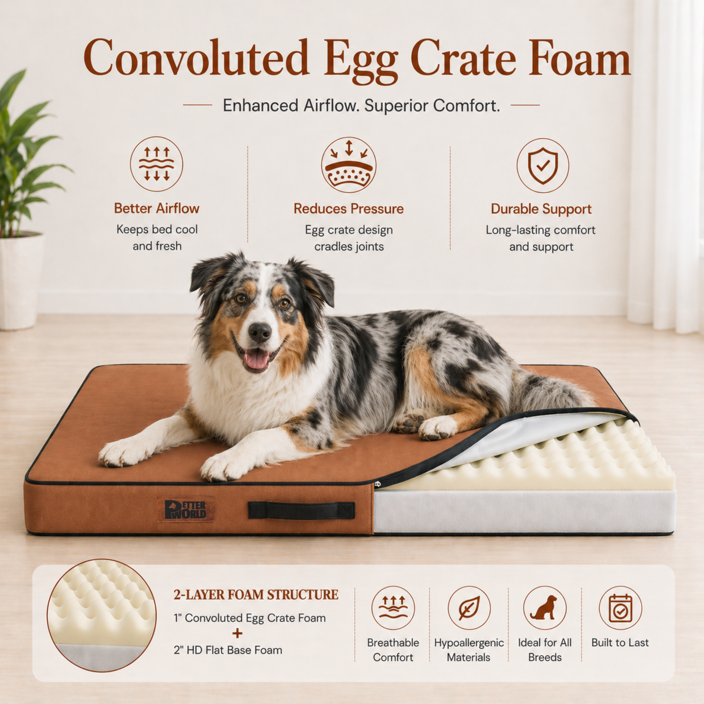 Summer Cooling Bed for Dogs | Orthopaedic Support with 2 Foam Options | Washable, Anti Skid | ALL BREEDS & ALL AGES