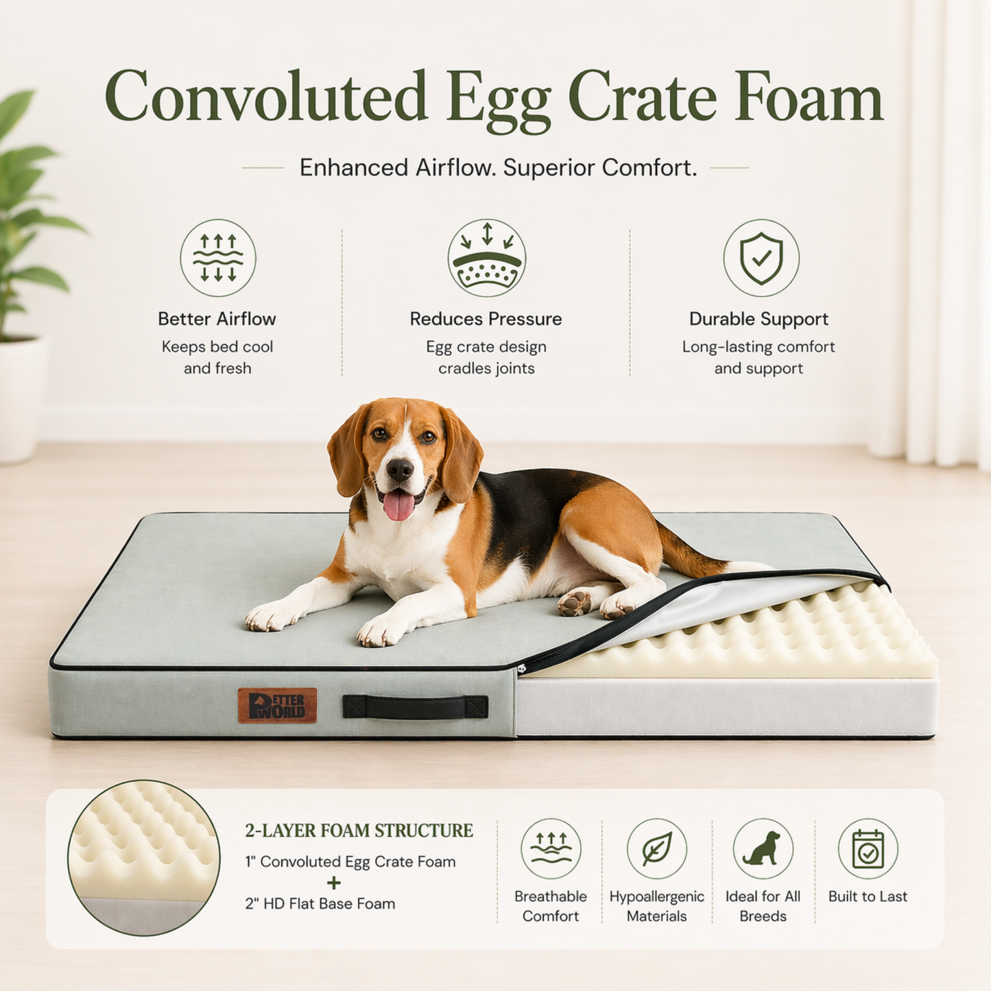 Summer Cooling Bed for Dogs | Orthopaedic Support with 2 Foam Options | Washable, Anti Skid | ALL BREEDS & ALL AGES
