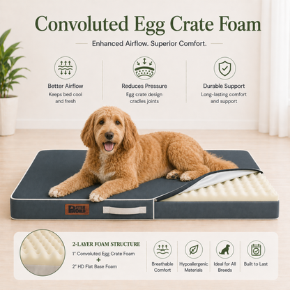 Summer Cooling Bed for Dogs | Orthopaedic Support with 2 Foam Options | Washable, Anti Skid | ALL BREEDS & ALL AGES