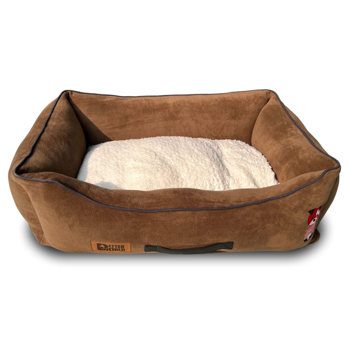 Luxury Mocha Brown Lounger Bed with Removable Cushion
