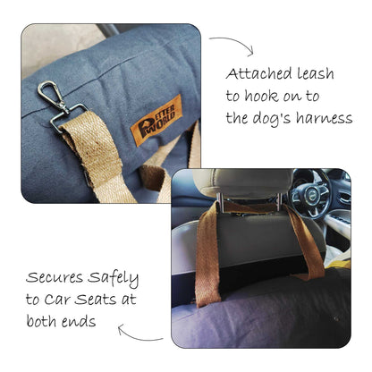 Dog Car Travel Bed with Safety Leash – Washable, Secure & Comfortable (3 Sizes Available)