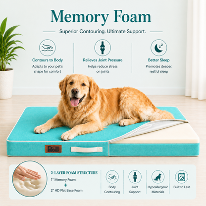 Summer Cooling Bed for Dogs | Orthopaedic Support with 2 Foam Options | Washable, Anti Skid | ALL BREEDS & ALL AGES