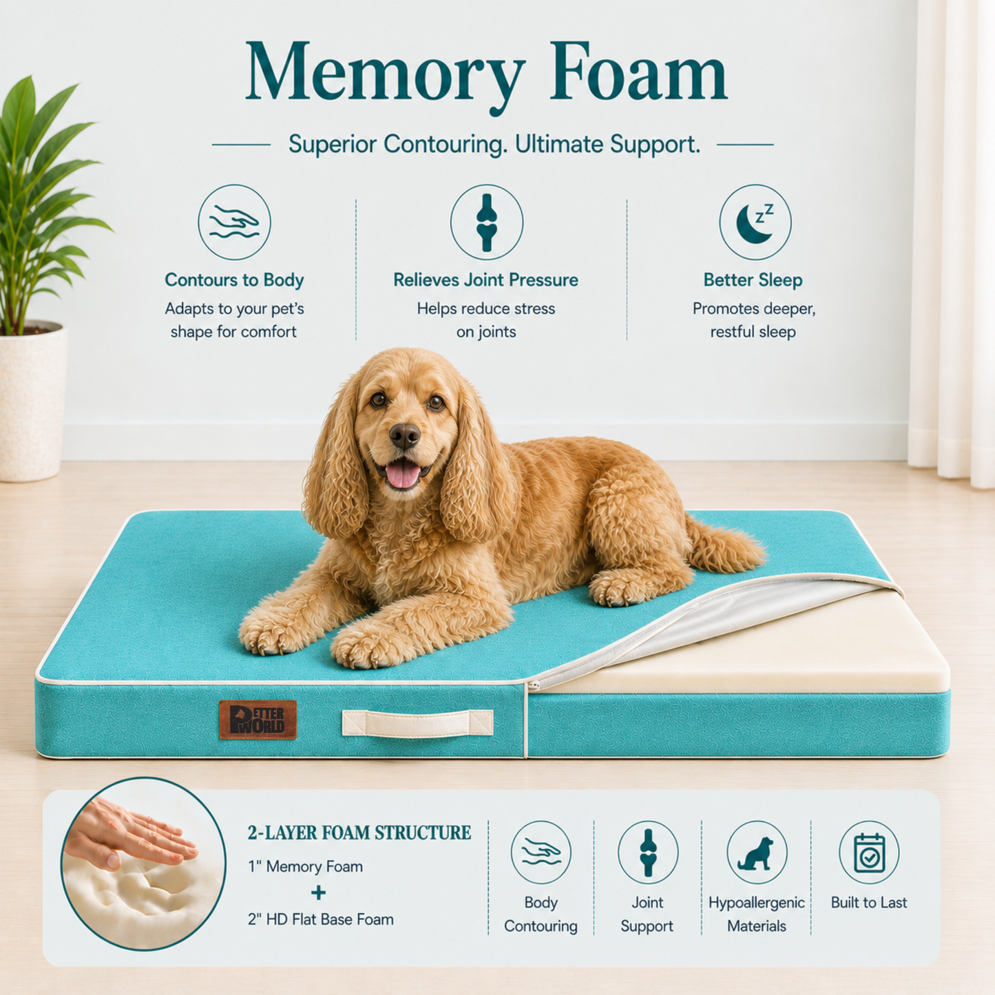 Summer Cooling Bed for Dogs | Orthopaedic Support with 2 Foam Options | Washable, Anti Skid | ALL BREEDS & ALL AGES