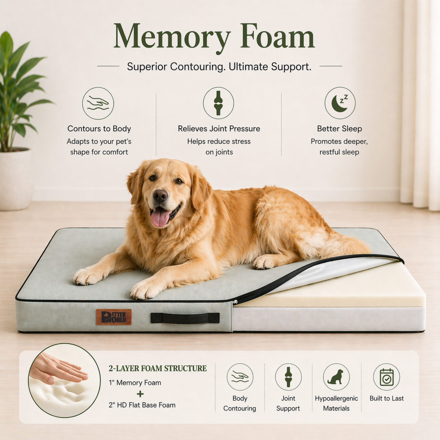 Summer Cooling Bed for Dogs | Orthopaedic Support with 2 Foam Options | Washable, Anti Skid | ALL BREEDS & ALL AGES