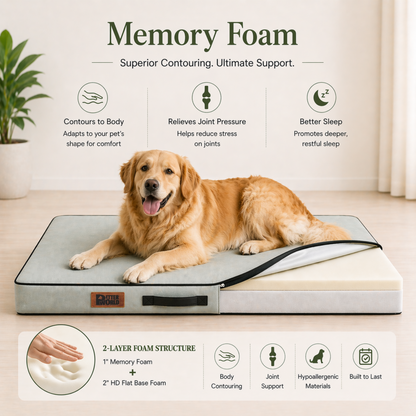 Summer Cooling Bed for Dogs | Orthopaedic Support with 2 Foam Options | Washable, Anti Skid | ALL BREEDS & ALL AGES
