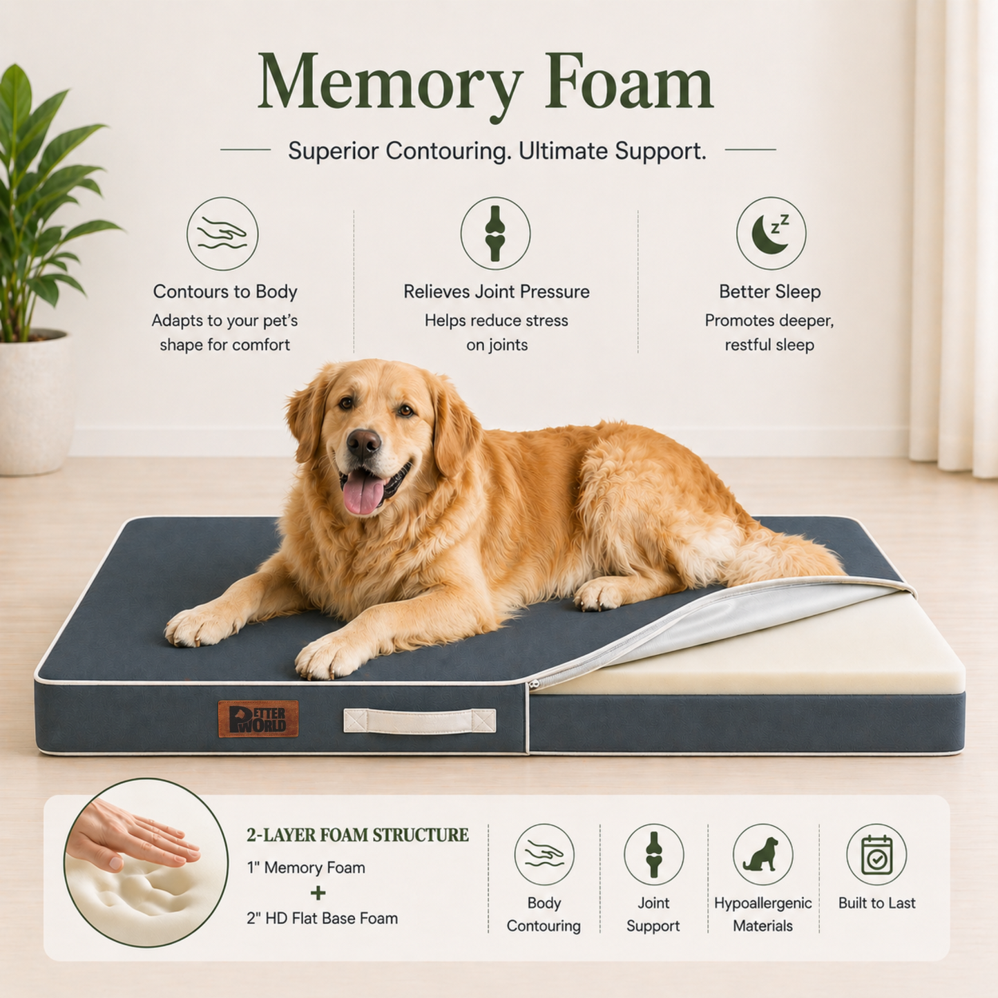 Summer Cooling Bed for Dogs | Orthopaedic Support with 2 Foam Options | Washable, Anti Skid | ALL BREEDS & ALL AGES